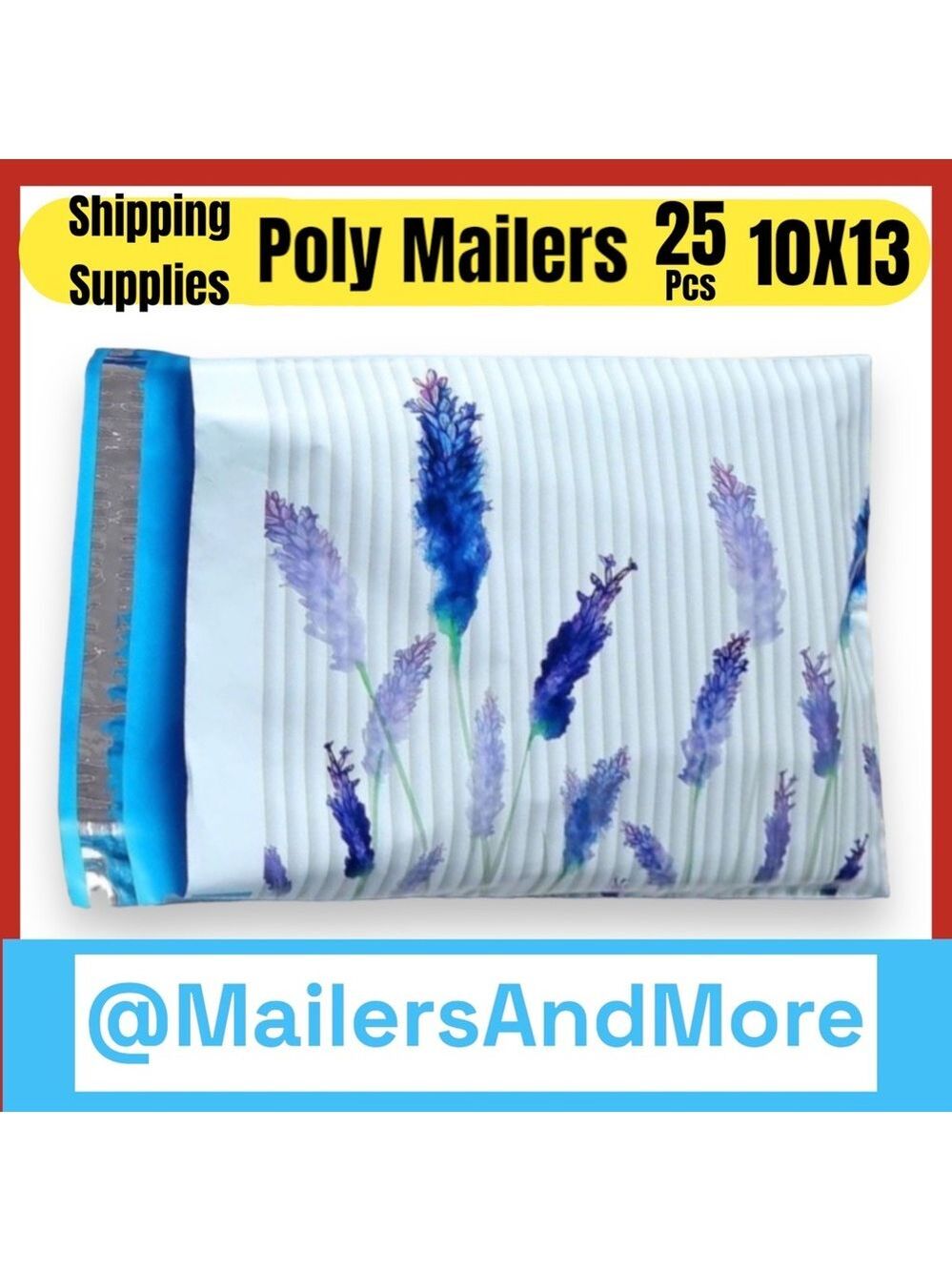 25 10X13 Poly Mailers Lavender Flowers Shipping Envelopes Bags PRICE IS FIRM - Picture 5 of 11